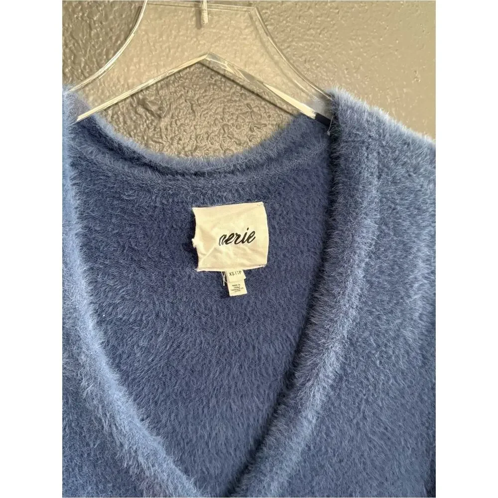 Aerie American Eagle Teddy Crop Cardigan Size XS